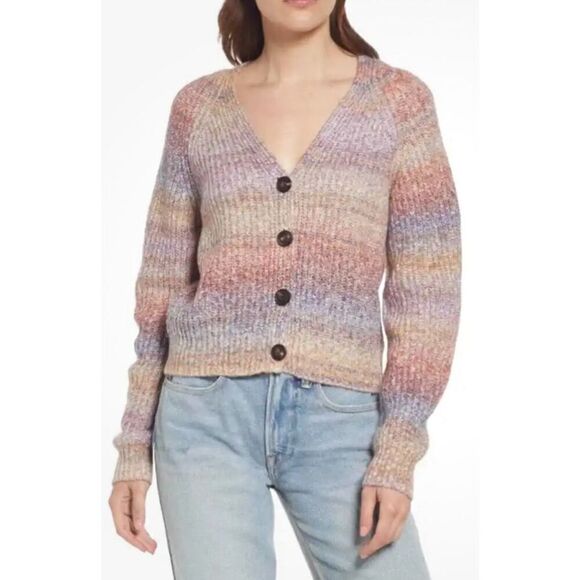 Rails Josie Space Dye Cotton Blend Cardigan in Amethyst NWT Size Small - Picture 1 of 8